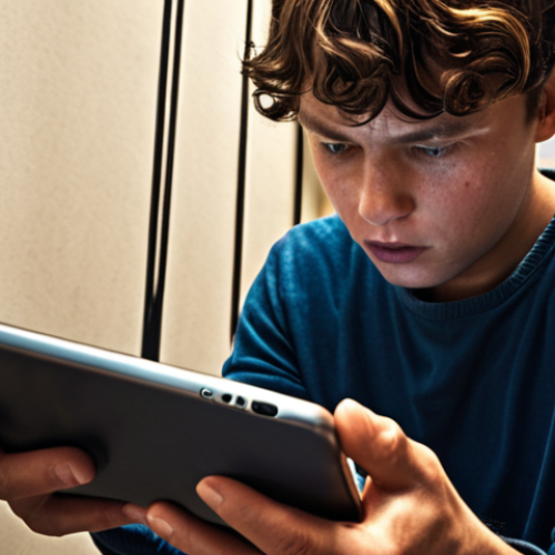 Home 4 **Digital Storytelling:** A visually captivating image showcasing a person engrossed in a digital device (tablet or phone), experiencing an immersive story. The scene should evoke emotion and connection, hinting at the power of digital narratives.