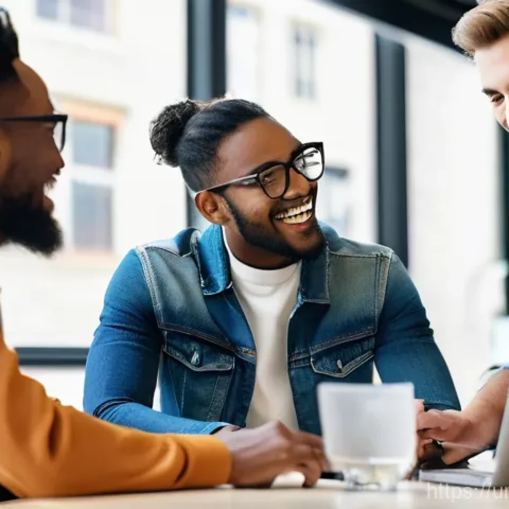 브랜드 마케팅 실전 팁과 교훈 - **Prompt:** A diverse group of young entrepreneurs, both male and female, in a bright and modern co-...